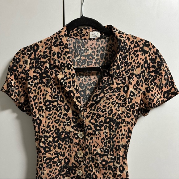 Aritzia Wilfred Leopard Shirt Dress Size XXS - Picture 5 of 8